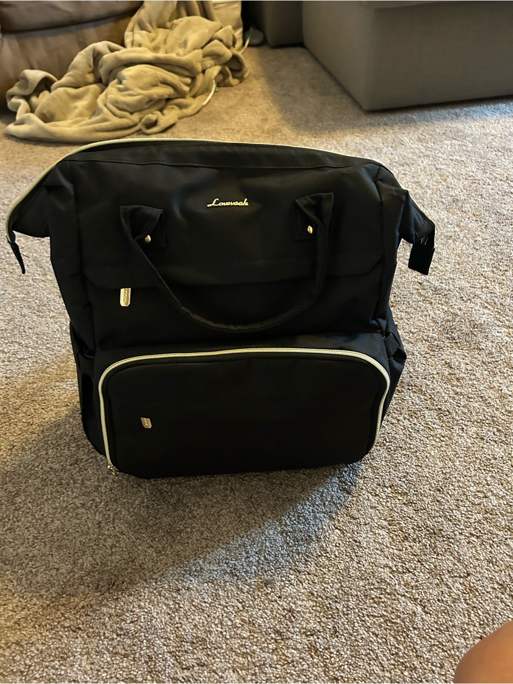 Lovevook Black Convertible Backpack/babybag